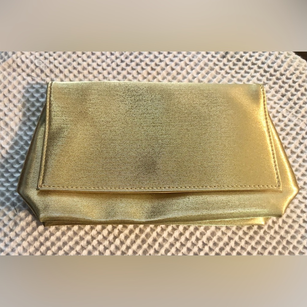 Gold evening clutch bag